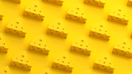 Cheese collection 3D illustration