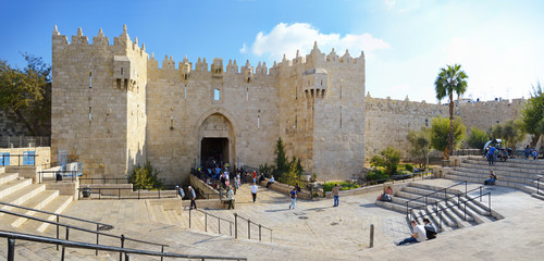 Damascus gate, nord entrance in old part of Jerusalem, Israel