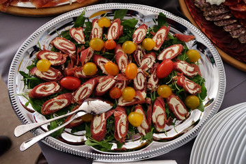 Classic Croatian starter plate with fine Croatian ham and cheese