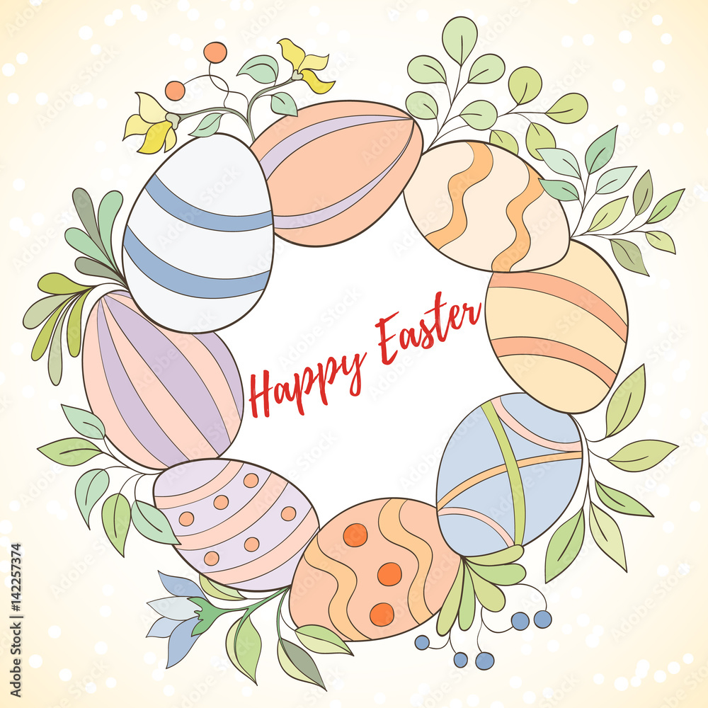 Wall mural Happy Easter card