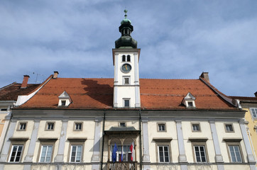 Fototapeta na wymiar Maribor City Hall at Main Square of the city of Maribor in Slovenia, Europe 