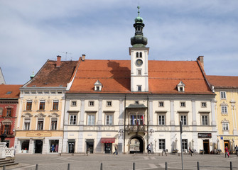 Obraz premium Maribor City Hall at Main Square of the city of Maribor in Slovenia, Europe.