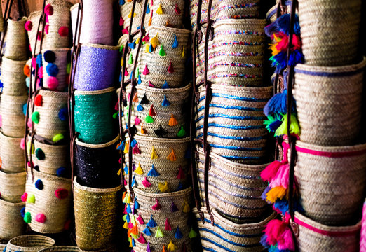 Handmade  straw bags in Morocco