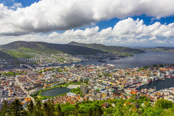 Beautiful view of Bergen city, Norway