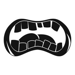 Zombie mouth icon, simple style