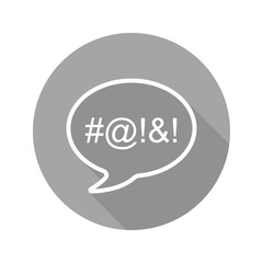 Dirty language flat linear long shadow icon