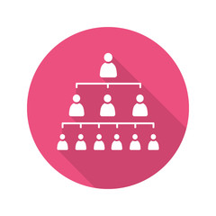 Company hierarchy flat design long shadow icon