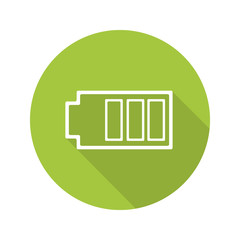 Battery flat linear long shadow icon