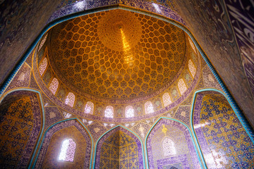 View on dome of Lotfollah mosque in Isfahan - Iran