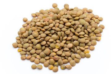 Lentils pulse legumes vegetables vegetarian food background.