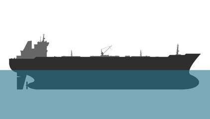 Oil tanker on white background. Vector illustration