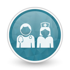Fototapeta na wymiar Hospital brillant crystal design round blue web icon.