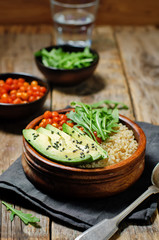 Quinoa roasted chickpeas Buddha bowl