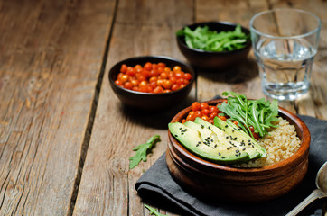 Quinoa roasted chickpeas Buddha bowl