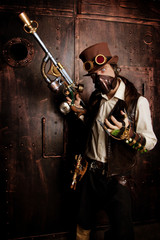 Man in Steampunk style