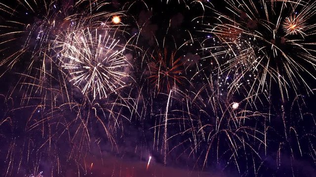 High quality video of fireworks in 4K