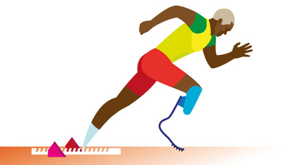 athlete with disabilities running sprints