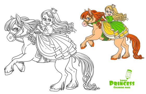 Princess And Horse Coloring Pages