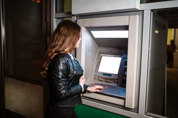 Woman at ATM