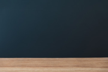 wood table top on black background