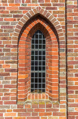 Window of the medieval church of Aduard