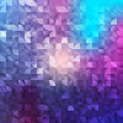 Abstract geometrical vector background. Mosaic abstract texture, light backdrop. Purple Lights Festive background. Creative design template.