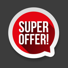 Super Offer sticker speech bubble red