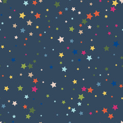 Cute seamless pattern with stars. Vector
