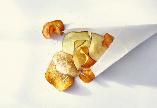 Crisps in white cone