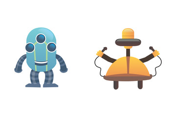 Cute Robots. Set robot vectoor illustration