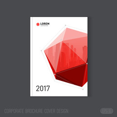 Fototapeta premium Corporate brochure cover design template. Good for catalog, annual report, poster or flyer.