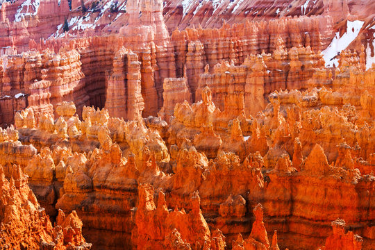 Rocks exposed to erosion at Bryce Canyon, Utah