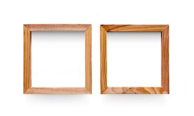 Two blank wooden pattern photo frames, cutout