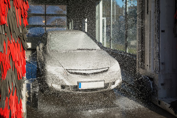 Automatic brush car wash.