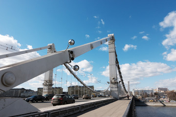 View of the Crimean (Krymsky) bridge in Moscow, Russia