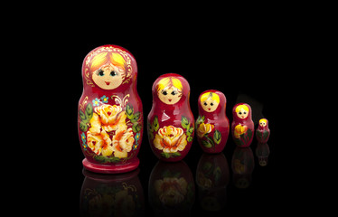 Traditional Russian on a black background