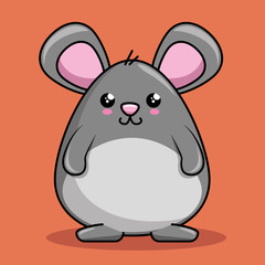 cute mouse character kawaii style vector illustration design