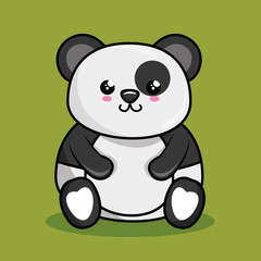 cute panda character kawaii style vector illustration design