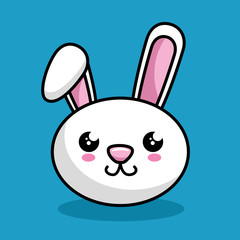 cute rabbit character kawaii style vector illustration design