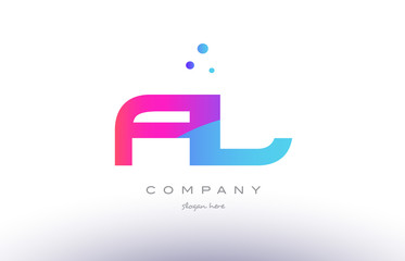 al a l  creative pink blue modern alphabet letter logo icon template