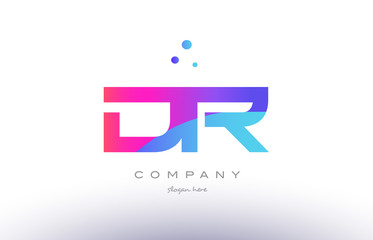 dr d r  creative pink blue modern alphabet letter logo icon template