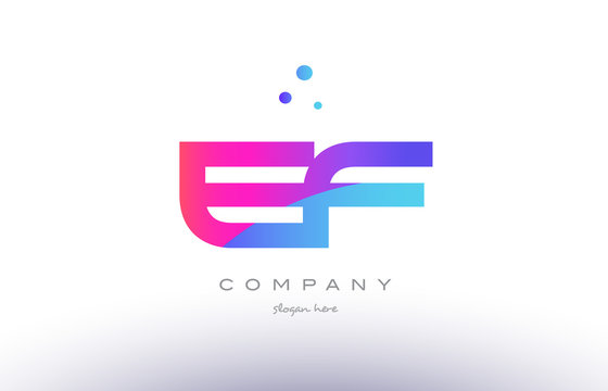 ef e f  creative pink blue modern alphabet letter logo icon template