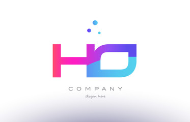 Fototapeta premium ho h o creative pink blue modern alphabet letter logo icon template