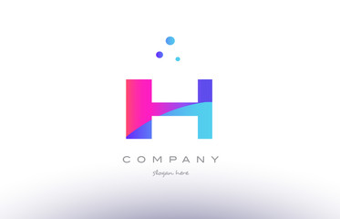 ih i h  creative pink blue modern alphabet letter logo icon template