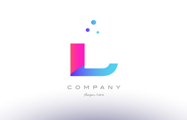 il i l  creative pink blue modern alphabet letter logo icon template