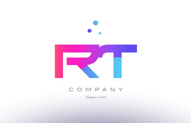 rt r t  creative pink blue modern alphabet letter logo icon template