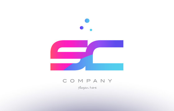 sc s c  creative pink blue modern alphabet letter logo icon template