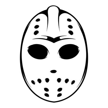 Hockey mask icon, icon cartoon