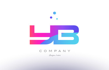 yb y b  creative pink blue modern alphabet letter logo icon template