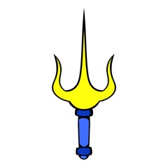 Trident icon, icon cartoon